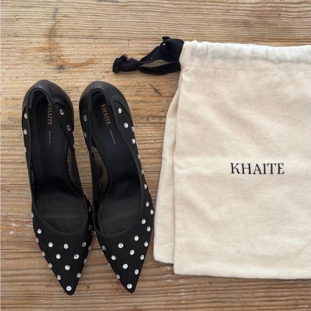 KHAITE Black Studded Heels